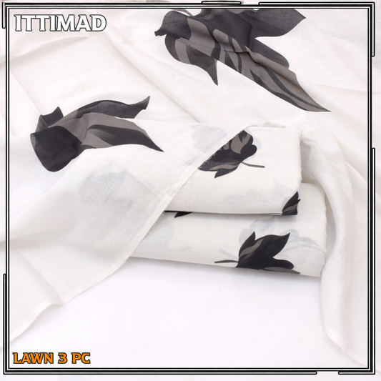 Ittimad Textile Printed Lawn Vol 01 – 3-Piece Lawn Suit with Lawn Dupatta