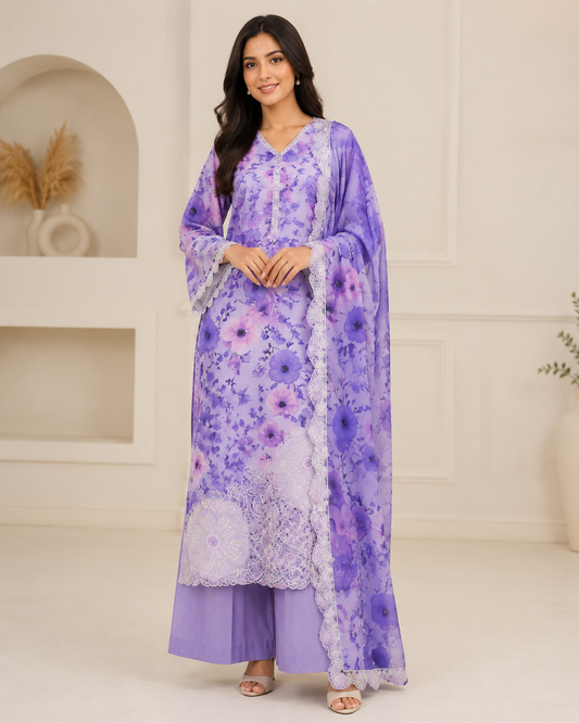 Ittemad Textile Vol 2 Embroidered Lawn 3PC Suit – Shirt, Trouser & Lawn Dupatta