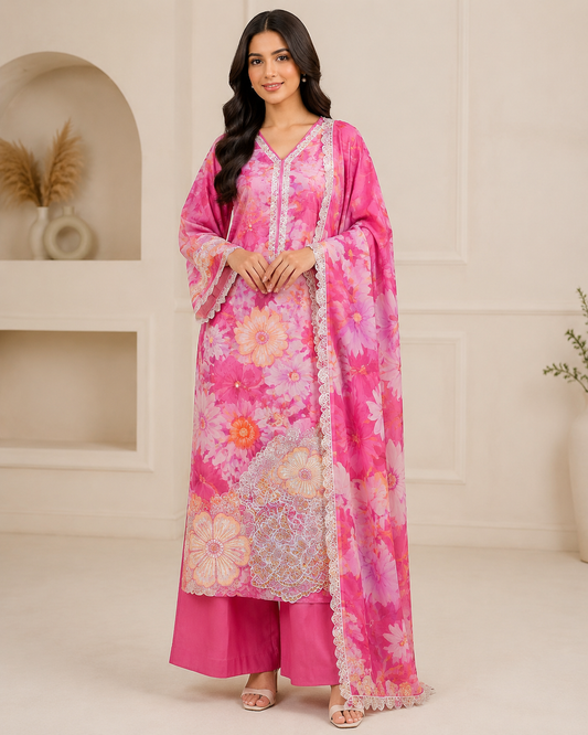 Ittemad Textile Vol 2 Embroidered Lawn 3PC Suit – Shirt, Trouser & Lawn Dupatta
