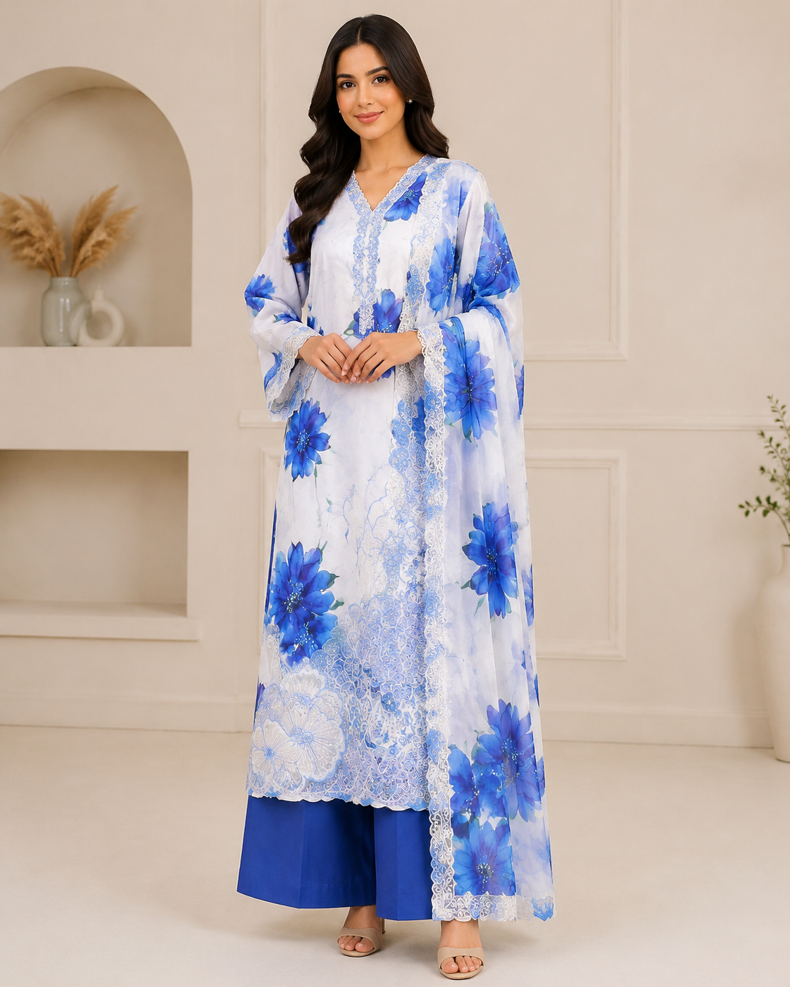 Ittemad Textile Vol 2 Embroidered Lawn 3PC Suit – Shirt, Trouser & Lawn Dupatta