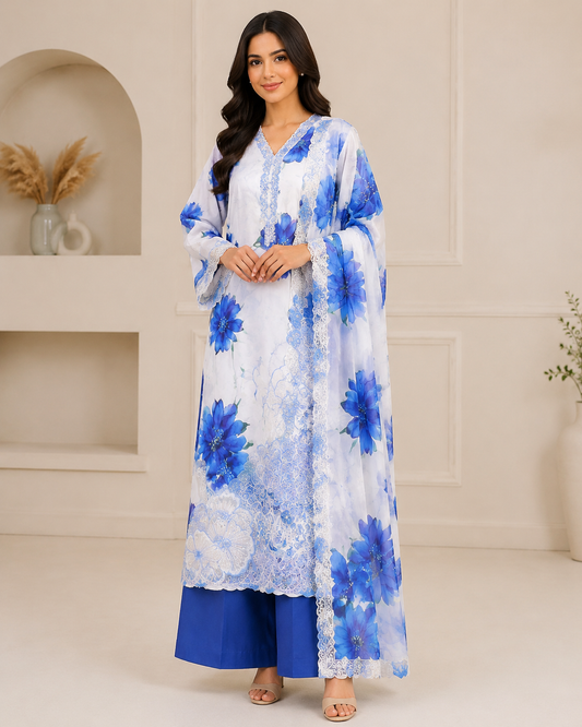 Ittemad Textile Vol 2 Embroidered Lawn 3PC Suit – Shirt, Trouser & Lawn Dupatta