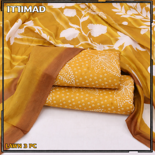 Ittimad Textile Printed Lawn Vol 01 – 3-Piece Lawn Suit with Lawn Dupatta