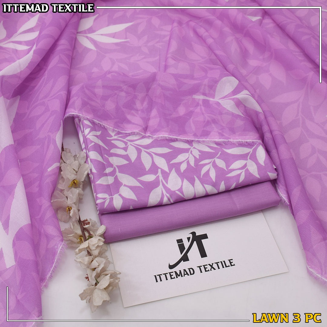 Ittimad Textile VOL-3 Printed Lawn Suit with Airjet Trouser & Lawn Dupatta