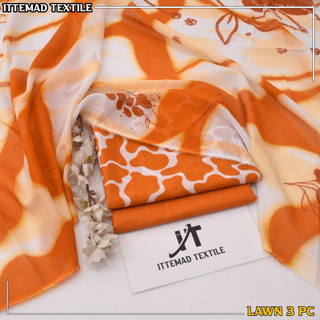 Ittimad Textile VOL-3 Printed Lawn Suit with Airjet Trouser & Lawn Dupatta